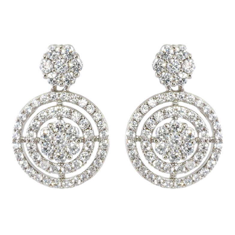 Сережки Xuping Родій пусети Інкрустація цирконієм фото №1