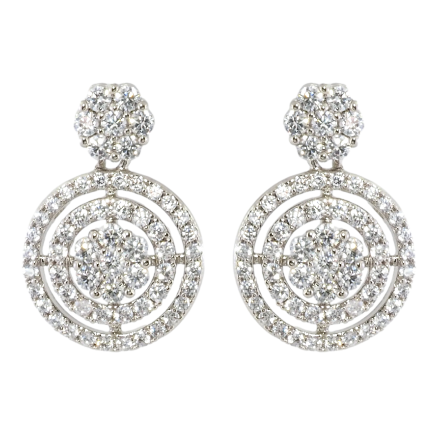 Серьги Xuping Родий пусеты Инкрустация цирконием фото №1