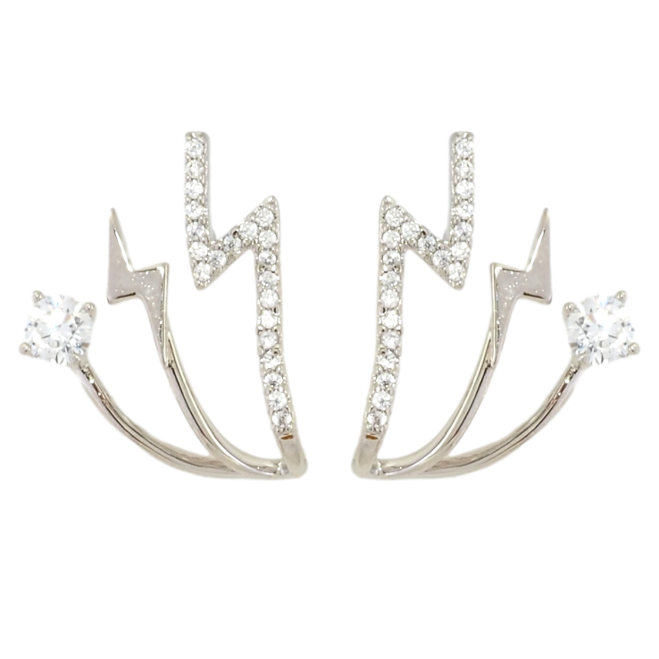 Серьги Xuping Родий пусеты Декоративный узор с молниями фото №11 Серьги Xuping Родий пусеты Декоративный узор с молниями фото №11