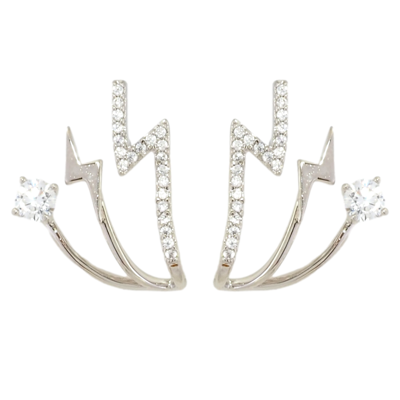 Сережки Xuping Родій пусети Декоративний візерунок з блискавками фото №1 Сережки Xuping Родій пусети Декоративний візерунок з блискавками фото №1