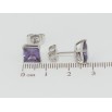 Серьги Xuping Родий пусеты Сиреневые фианиты 7х7мм фото №2