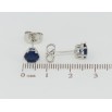 Серьги Xuping Родий пусеты Синие фианиты в 6-ти крапановой оправе ø 6мм фото №2