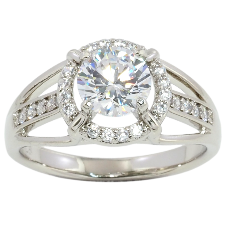 Каблучка Xuping Родій Кристалічний блиск фото №5