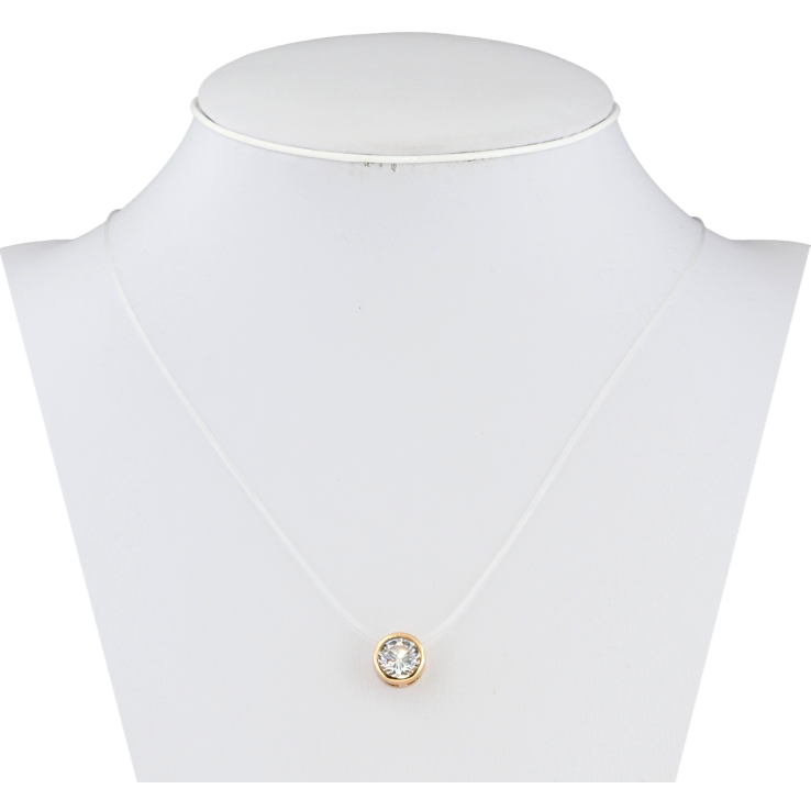 Кулон на силіконовій волосіні Xuping Позолота 18K Фіаніт, ø 8мм довжина 45-50см х 1мм фото №12