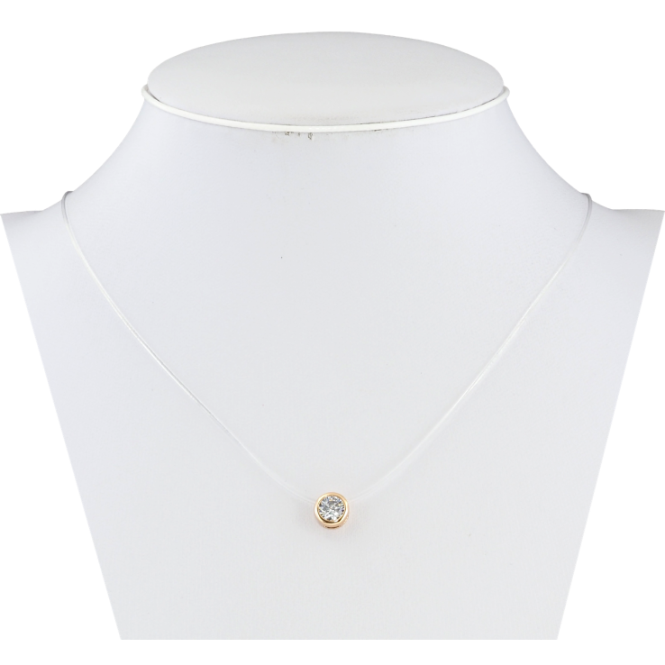 Кулон на силіконовій волосіні Xuping Позолота 18K Фіаніт, ø 6мм довжина 45-50см х 1мм фото №7