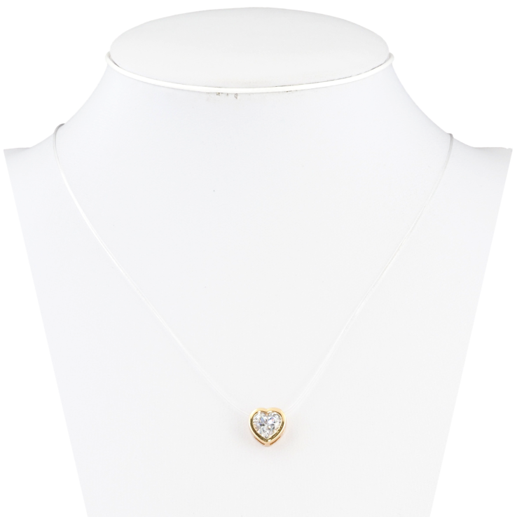 Кулон на силіконовій волосіні Xuping Позолота 18K Кришталеве серце, 9х9мм довжина 45-50см х 1мм фото №11