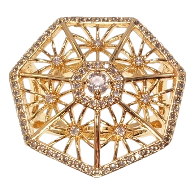 Каблучка Xuping Позолота 18K Восьмигранник фото №1