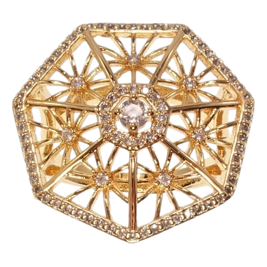 Кольцо Xuping Позолота 18K Восьмигранник фото №1