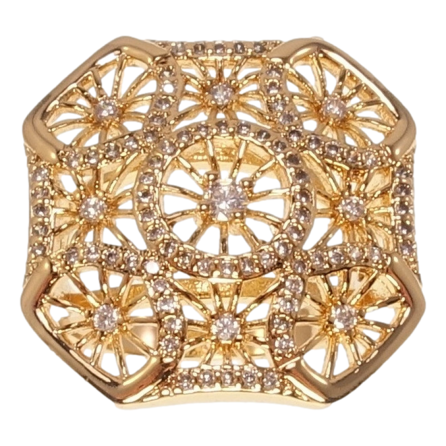 Каблучка Xuping Позолота 18K Квадратний Купол Скошені Кути нар. 17,17.5,18.5 фото №1 Каблучка Xuping Позолота 18K Квадратний Купол Скошені Кути нар. 17,17.5,18.5 фото №1