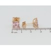 Серьги Xuping Позолота 18K пусеты Розовые фианиты в 4-х крапановой оправе 7х7мм фото №2