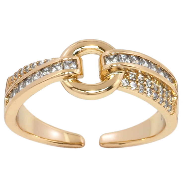 Кольцо Xuping Позолота 18K Узор с цирконием фото №10