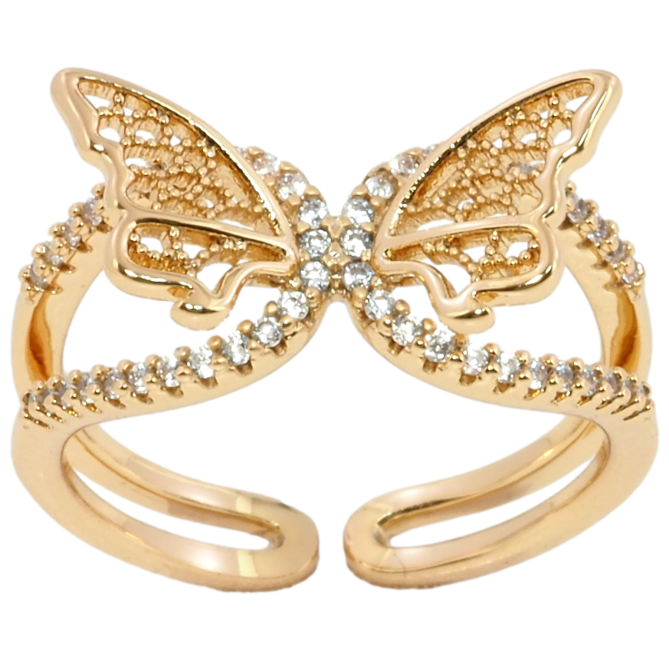 Кольцо Xuping Позолота 18K Бабочка фото №25