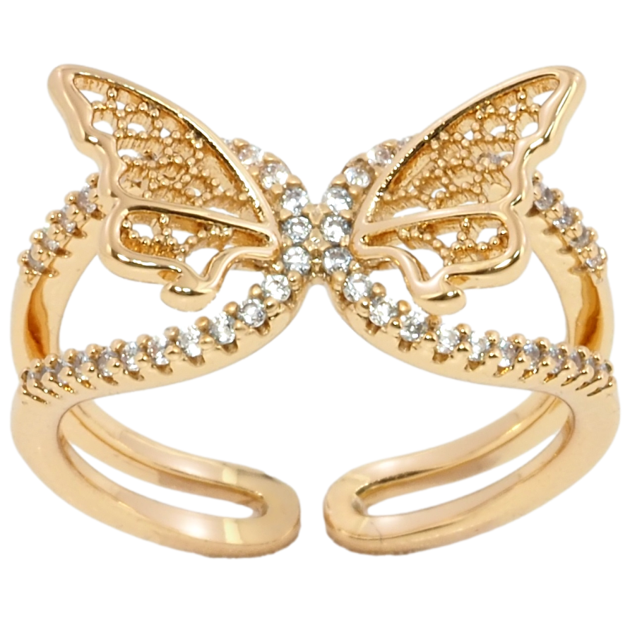 Кольцо Xuping Позолота 18K Бабочка фото №1