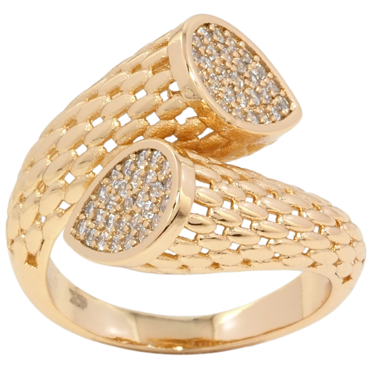 Кольцо Xuping Позолота 18K Объемный узор с инкрустацией цирконием фото №6