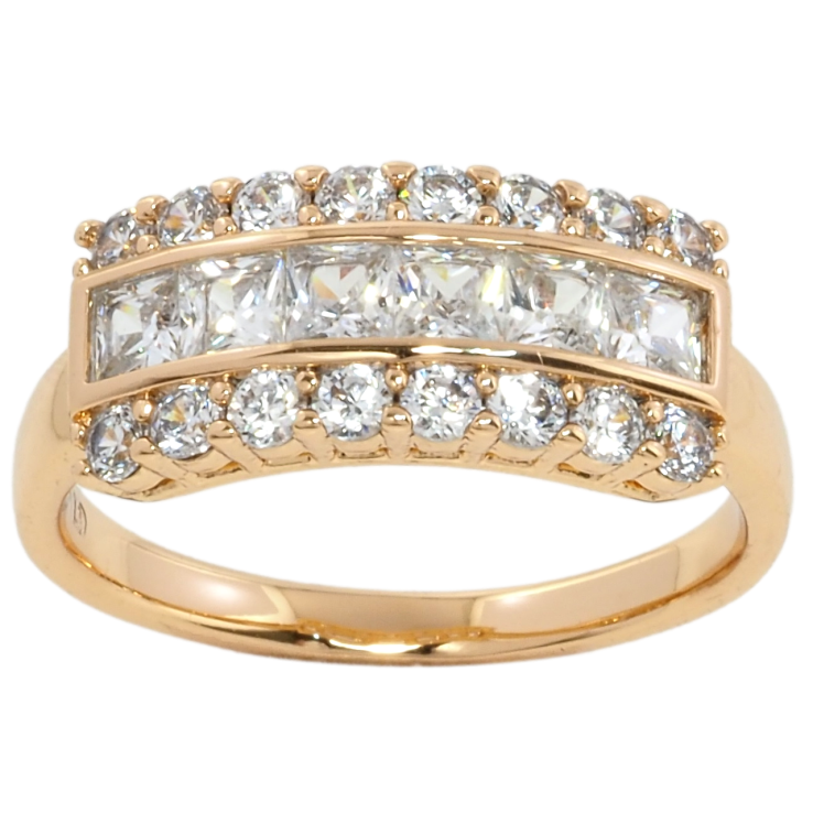 Кольцо Xuping Позолота 18K Инкрустация цирконием фото №3