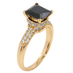 Кольцо Xuping Позолота 18K Черный фианит на шинке с цирконием фото №2