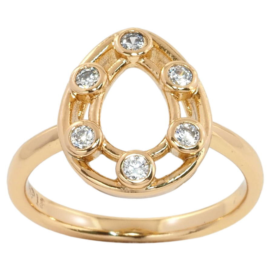 Кольцо Xuping Позолота 18K Капелька с вставками циркония фото №1