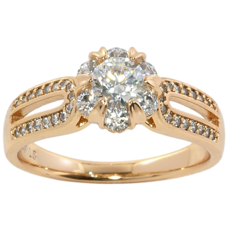 Кольцо Xuping Позолота 18K Кристальный цветочек фото №10