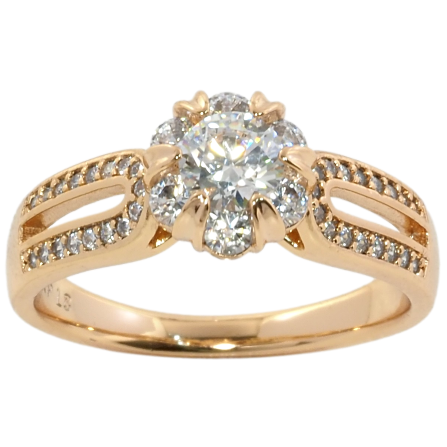 Кольцо Xuping Позолота 18K Кристальный цветочек фото №1