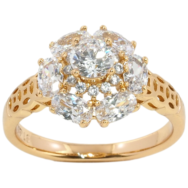 Кольцо Xuping Позолота 18K Кристальный цветок фото №16