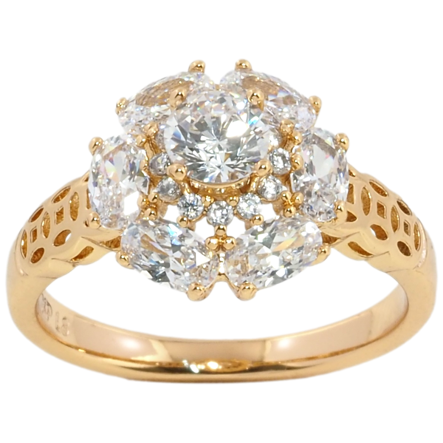 Кольцо Xuping Позолота 18K Кристальный цветок фото №1