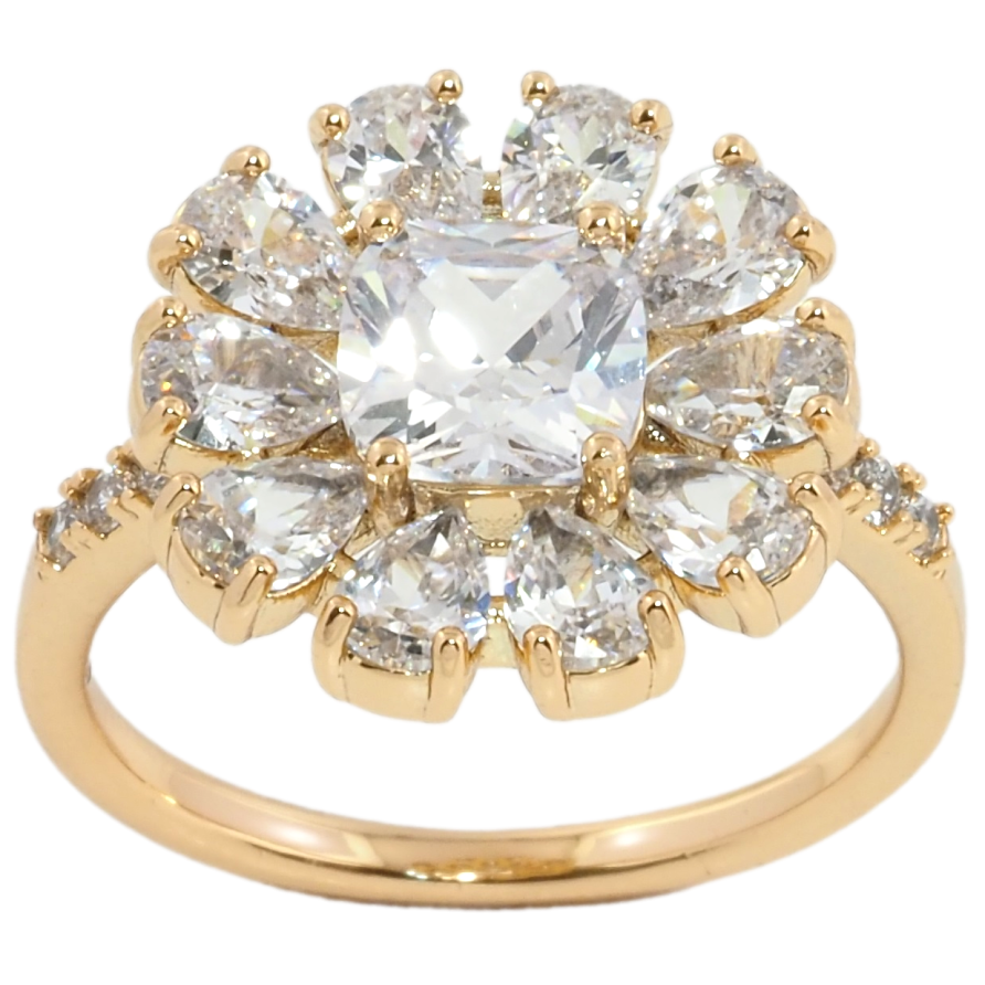 Кольцо Xuping Позолота 18K Кристальный цветок фото №1