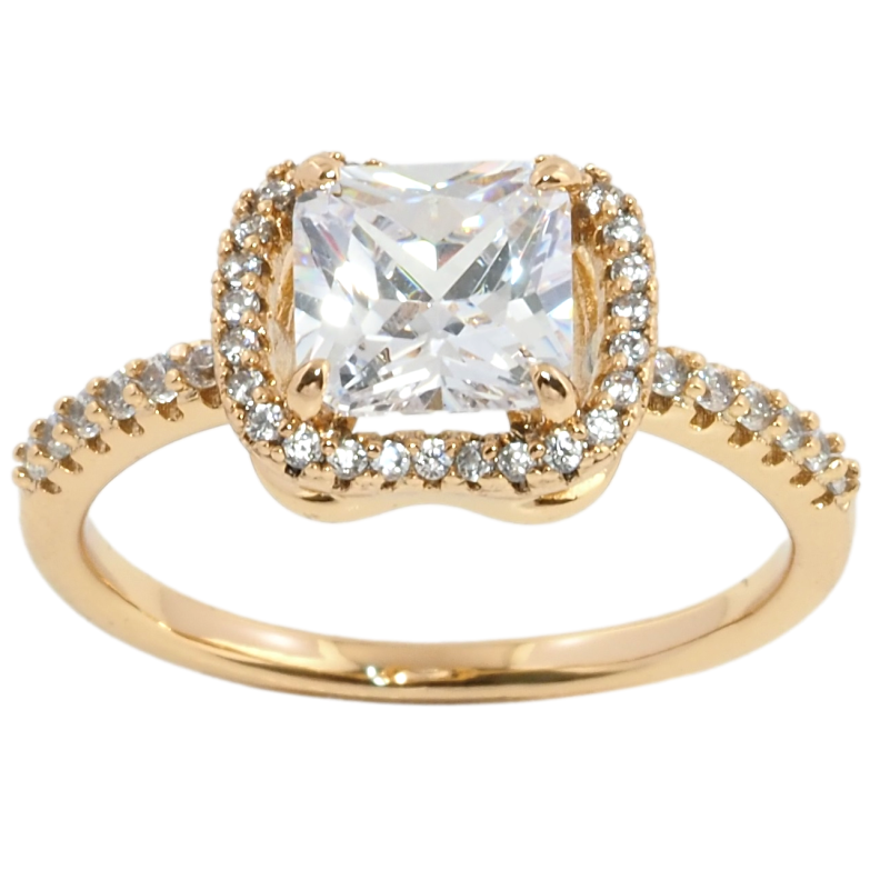 Каблучка Xuping Позолота 18K Фіаніт в обрамленні цирконію фото №1