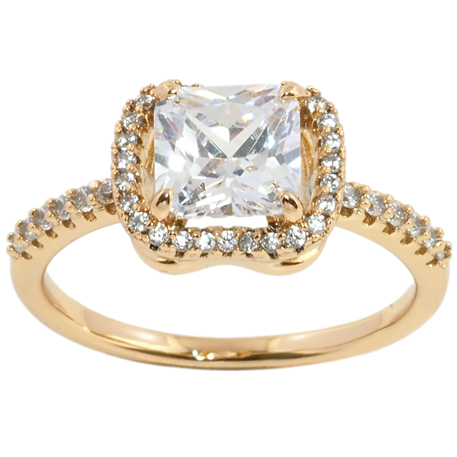 Кольцо Xuping Позолота 18K Фианит в обрамлении циркония фото №1