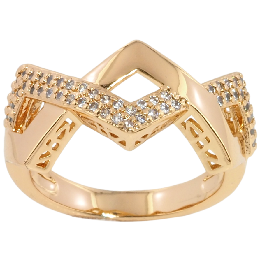 Кольцо Xuping Позолота 18K Декоративный узор с цирконием фото №1