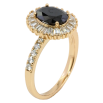Кольцо Xuping Позолота 18K Черный фианит в обрамлении циркония фото №2