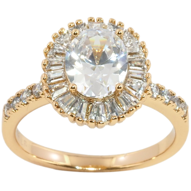 Кольцо Xuping Позолота 18K Фианит в обрамлении циркония фото №25