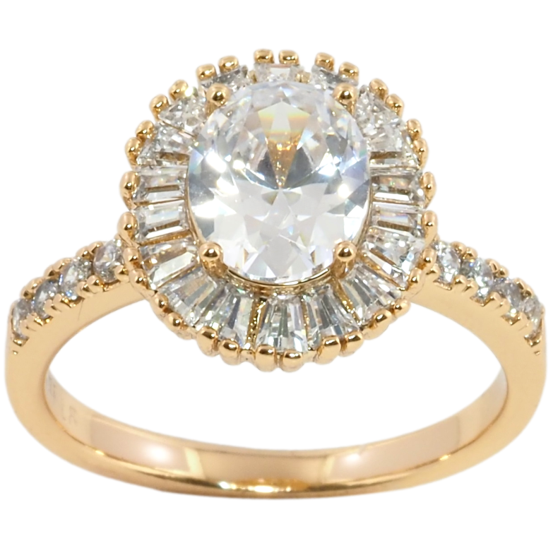 Кольцо Xuping Позолота 18K Фианит в обрамлении циркония фото №1