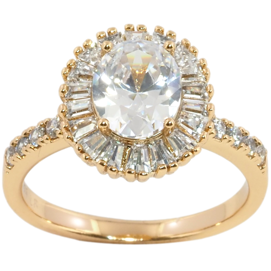 Кольцо Xuping Позолота 18K Фианит в обрамлении циркония фото №1