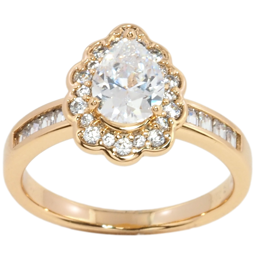 Кольцо Xuping Позолота 18K Кристальная капелька фото №1