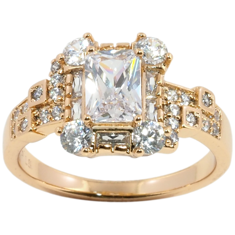 Каблучка Xuping Позолота 18K Декоративний візерунок із цирконієм фото №2