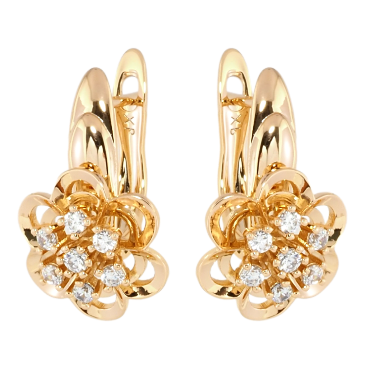 Серьги Xuping Позолота 18K английский замок Цветочки фото №10