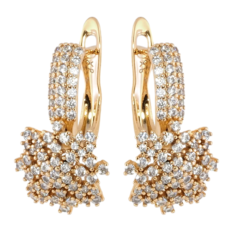 Сережки Xuping Позолота 18K англійський замок Інкрустація цирконієм фото №1