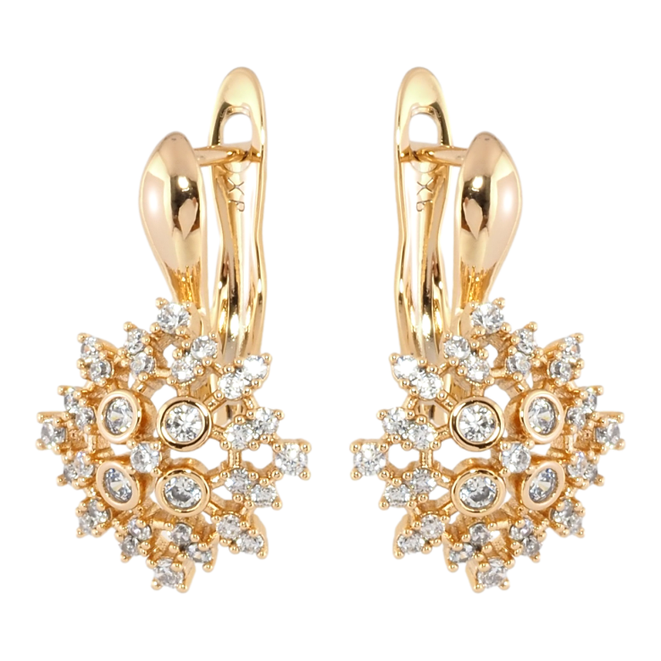 Серьги Xuping Позолота 18K английский замок Инкрустация цирконием фото №4