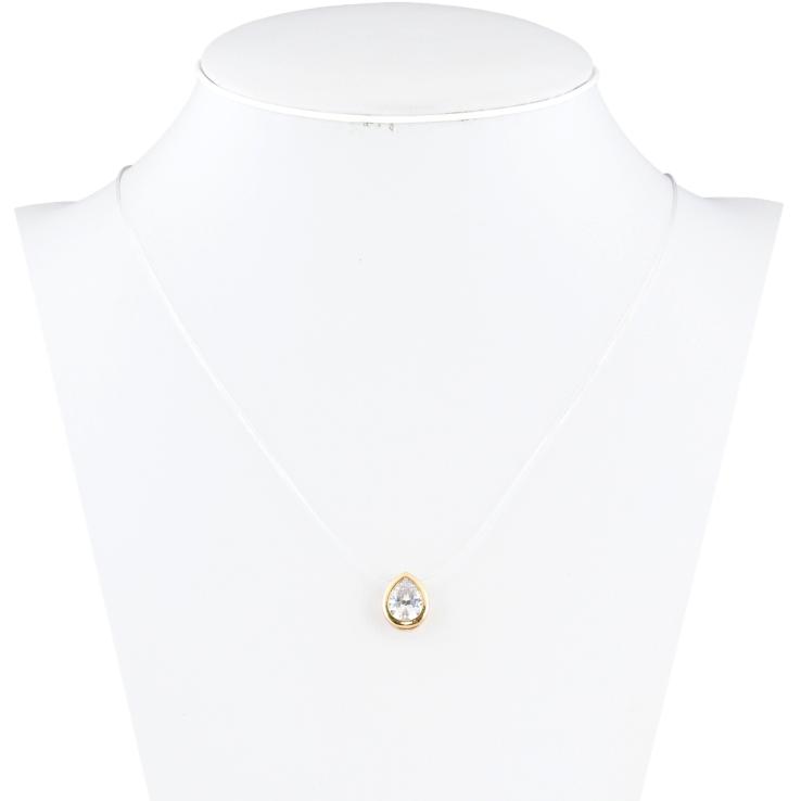 Кулон на силіконовій волосіні Xuping Позолота 18K Кришталева крапелька, 8х10мм довжина 45-50см х 1мм фото №8