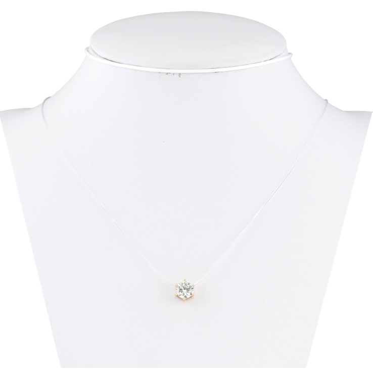 Кулон на силіконовій волосіні Xuping Позолота 18K Фіаніт, ø 6мм довжина 45-48см х 1мм фото №13