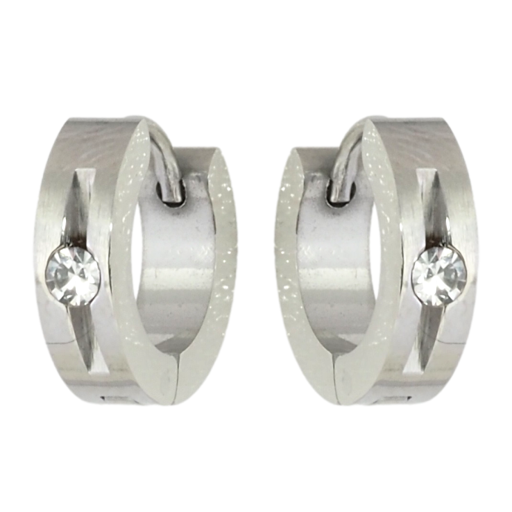 Серьги Xuping TTM Stainless Steel цвет Родий колечки Узор с вставкой цирконий фото №23