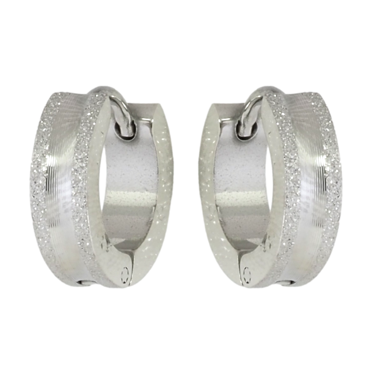 Серьги Xuping TTM Stainless Steel цвет Родий колечки Узор шагренью фото №20