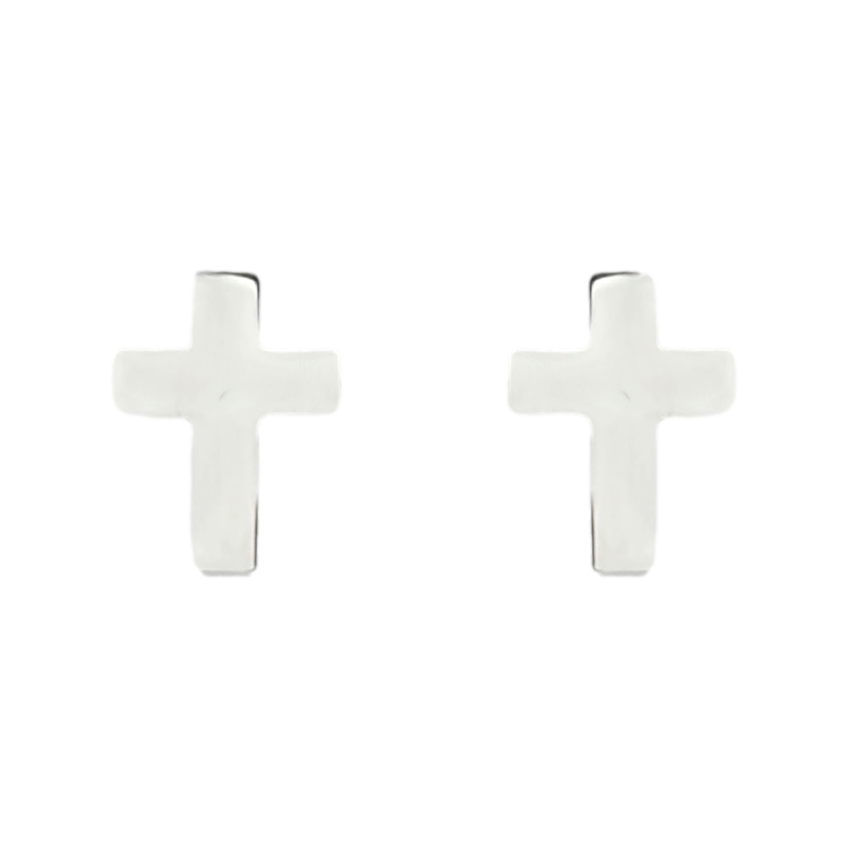 Сережки Xuping TTM Stainless Steel колір Родій пусети Хрестики фото №1