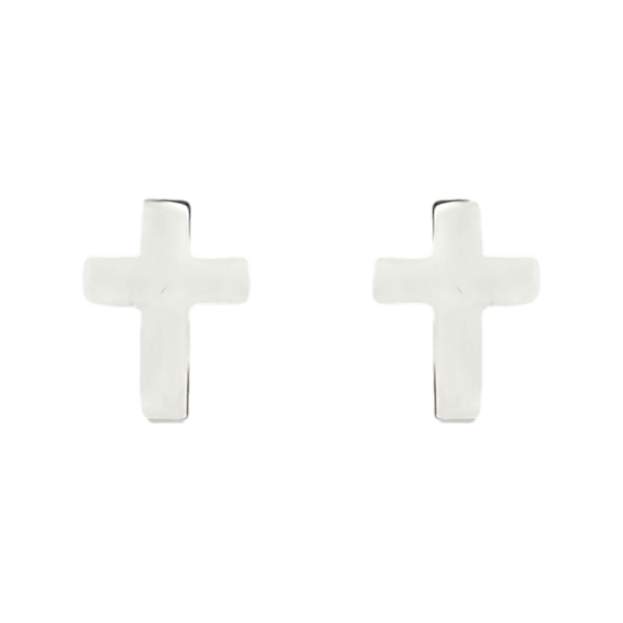 Серьги Xuping TTM Stainless Steel цвет Родий пусеты Крестики фото №1