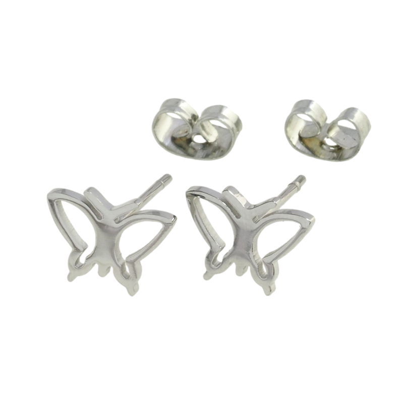 Серьги Xuping TTM Stainless Steel цвет Родий пусеты Бабочки фото №3