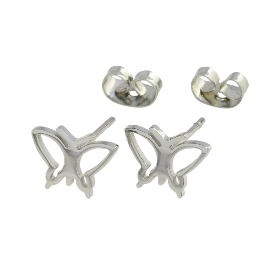 Серьги Xuping TTM Stainless Steel цвет Родий пусеты Бабочки фото №1