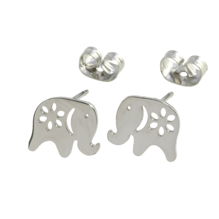 Серьги Xuping TTM Stainless Steel цвет Родий пусеты Слоники фото №1