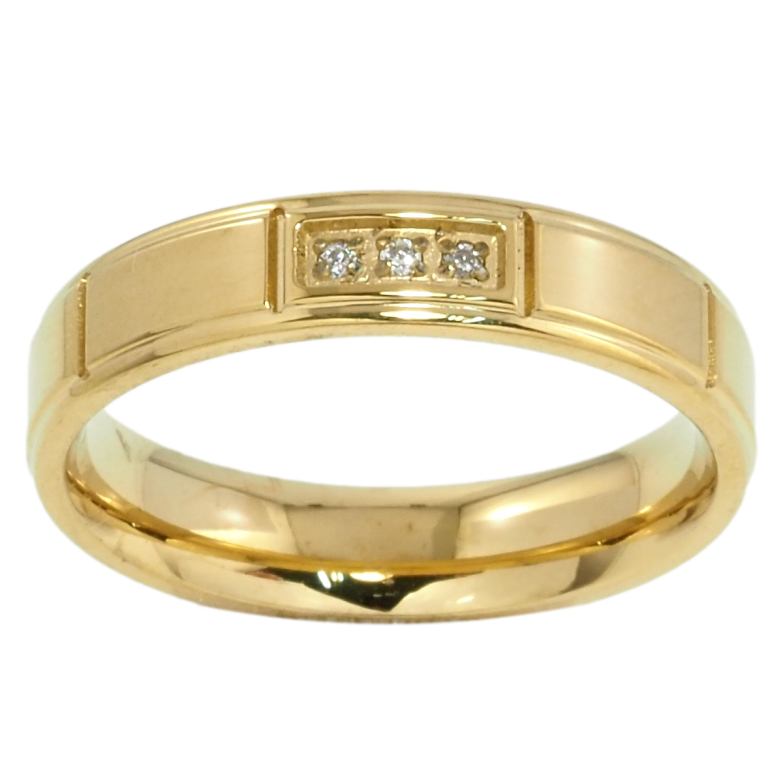 Каблучка Xuping TTM Stainless Steel Колір 14К Візерунок з цирконієм, шир. 4.5мм фото №16