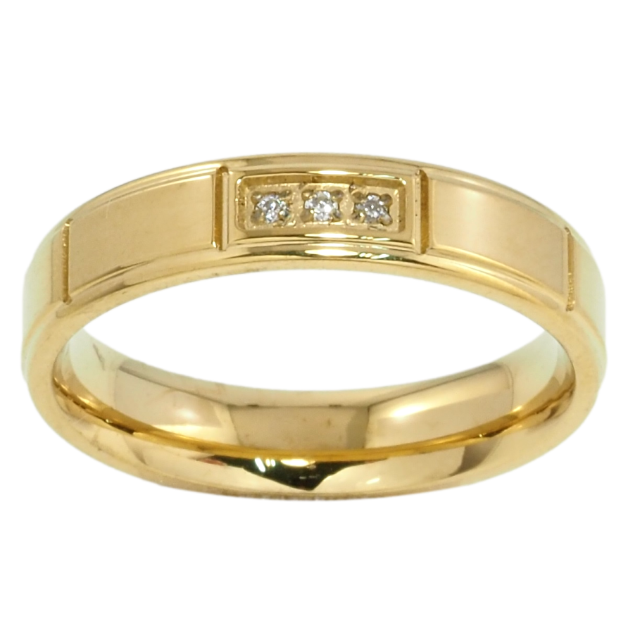 Кольцо Xuping TTM Stainless Steel Цвет 14К Узор с цирконием, шир. 4.5мм фото №1