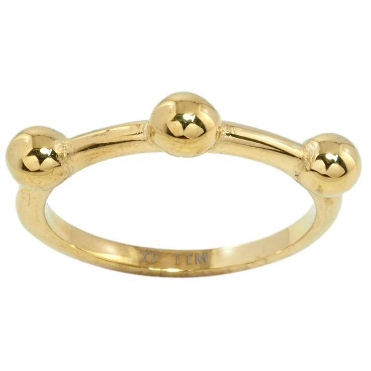 Кольцо Xuping TTM Stainless Steel Цвет 14К Три шарика фото №16